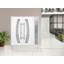 Porte d'entrée extérieure double prémontée en métal, Deux 6500, émail blanc, verre dépoli, imposte latérale, style moderne, peinte, ouverture vers l'intérieur à droite, 88 x 80-95265380-95265382-95265384