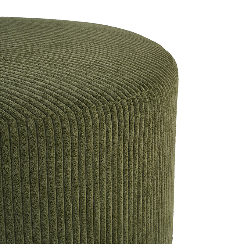 Repose-pieds rembourré rond, Vert olive