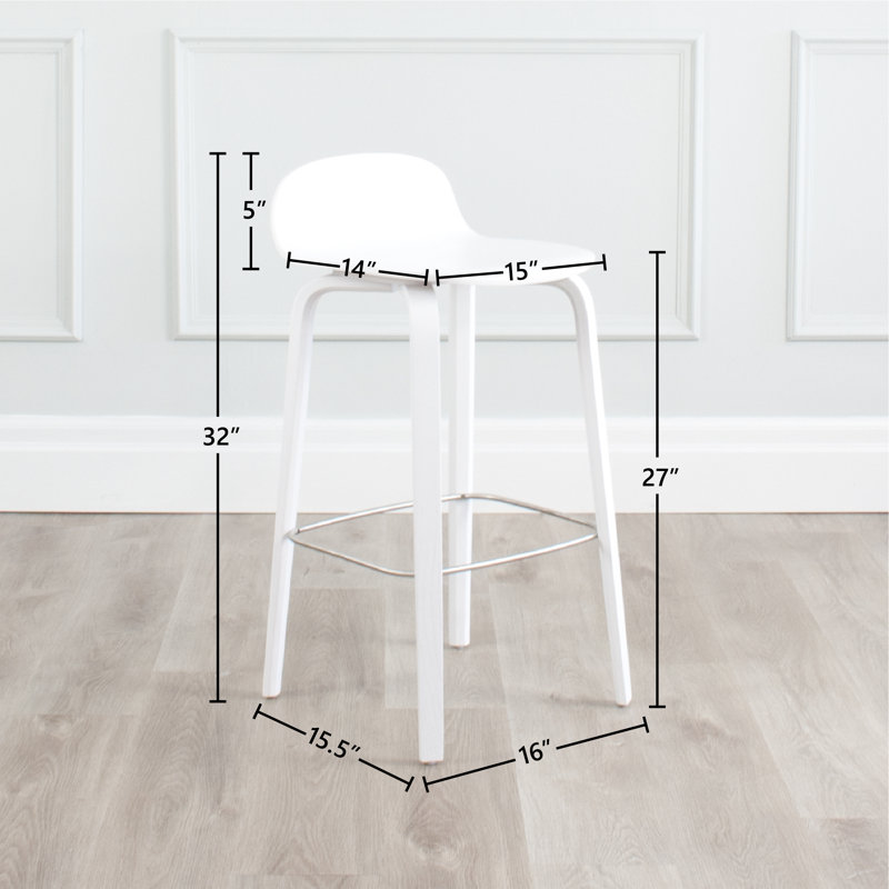 Tabouret de comptoir 27 po Keitarou, Blanc, Tabouret de comptoir (hauteur de siège de 27 po)