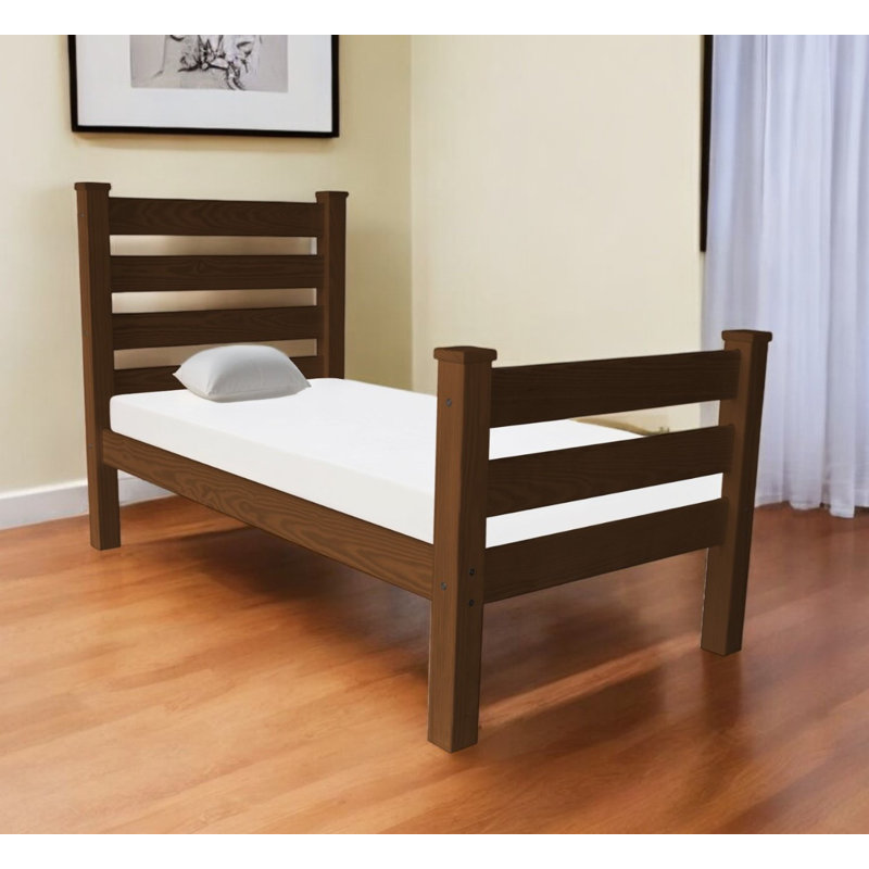 Brown Solid Wood Twin Bed Frame