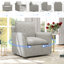 75.4cm wide Modern Striped Swivel Accent Chair with Clean Lines and Upholstered Arms-411006765