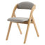 Ensemble de 2 chaises pliantes en bois avec siège et dossier rembourrés, chaises de salle à manger modernes pour les invités