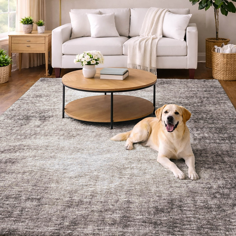 Premium Machine Washable Dream Shag Abstract Rug, Mocha, 3' x 5'