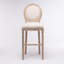 Tabourets de bar en bois avec siège rembourré French Country, beige, ensemble de 2