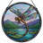 7.8"H Dragonfly Lake Stained Glass Window Panel-1318357049