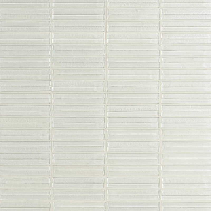 Maya Polished Glass Mosaic, Stacked Pearl