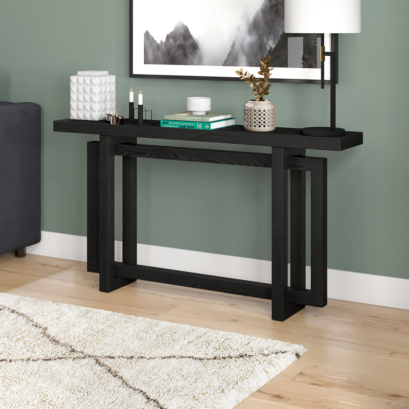 Ademide 111.7cm Console Table, Black Grain, 75cm H x 139.7cm W x 25.4cm D
