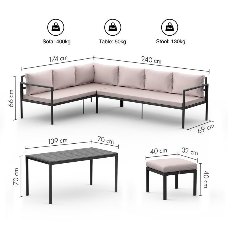 Aruba 7 - Person Patio Dining Set with Rectangular Table