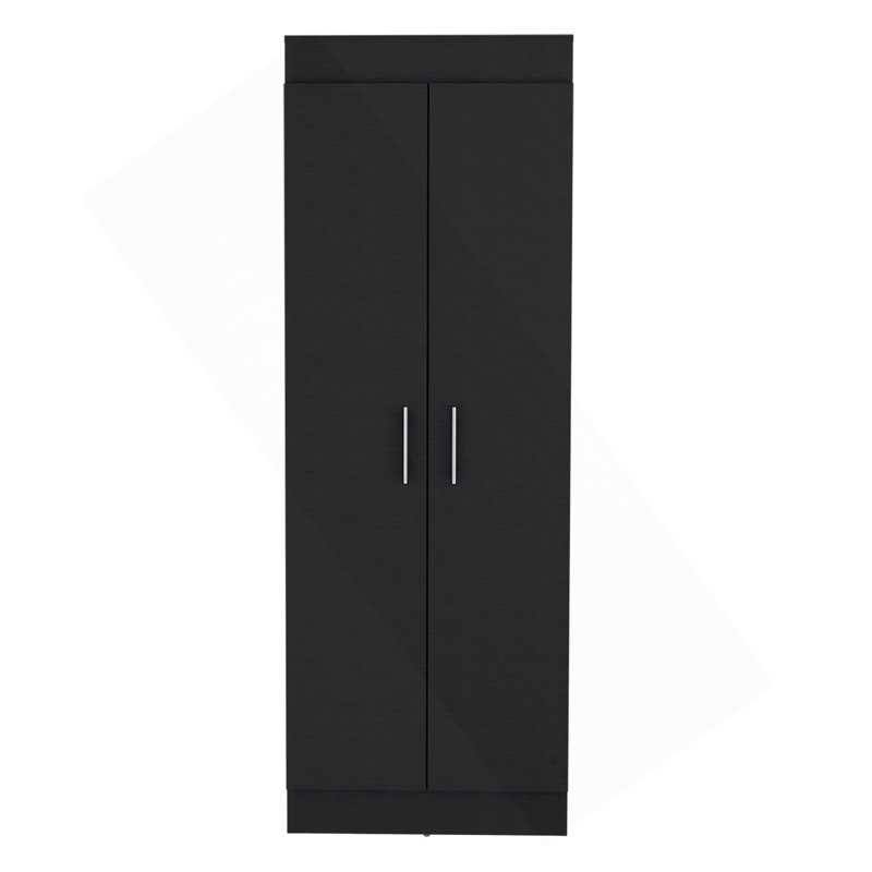 Garde-manger au Népal, conception à 2 portes peu encombrante avec plusieurs tablettes, Noir