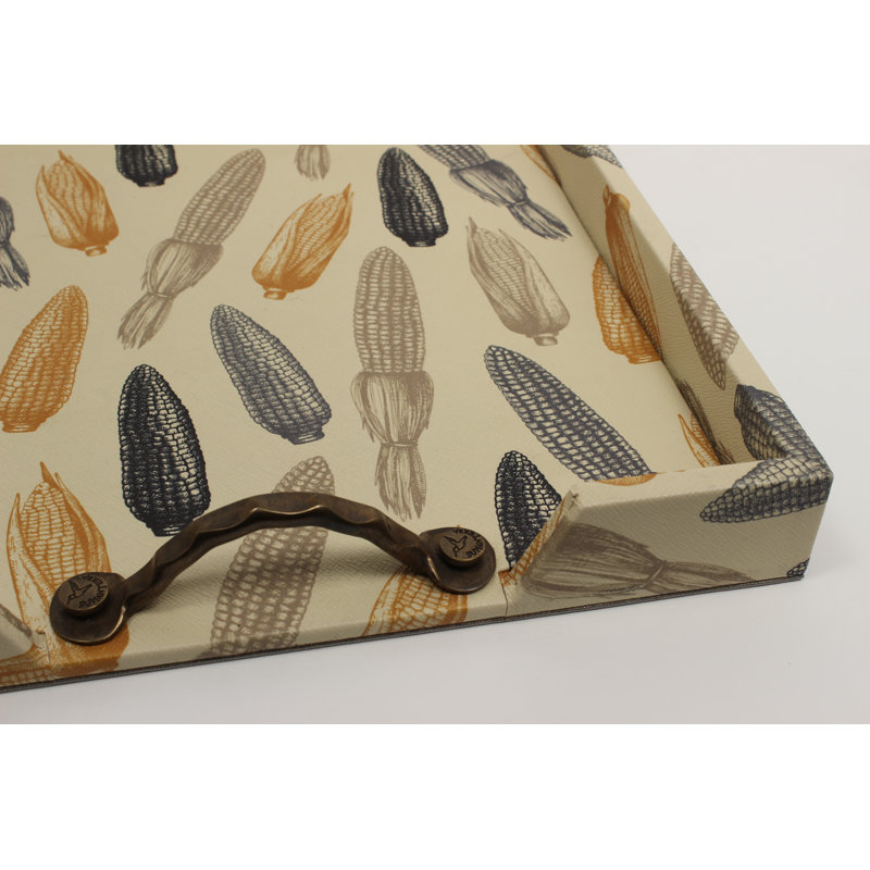Beige Cornfield 18" Rectangular Serving Tray