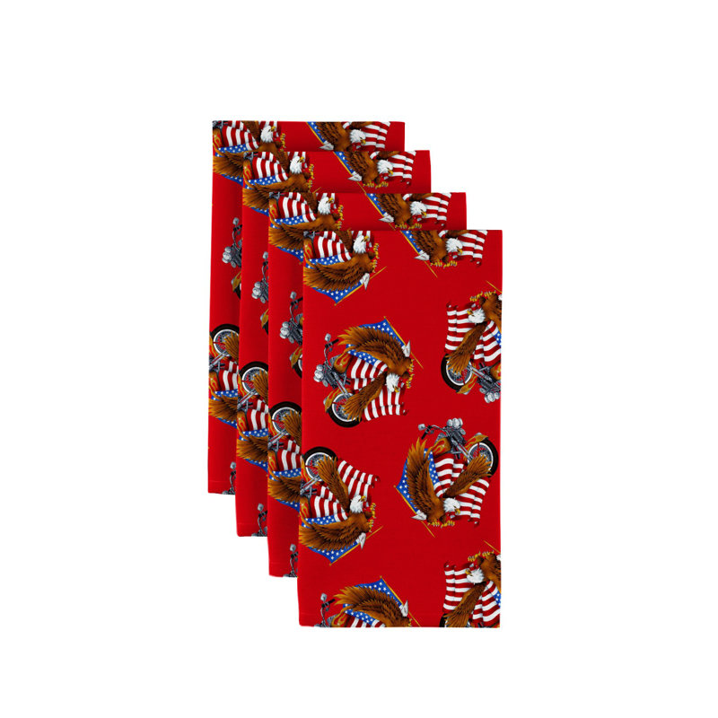 Egidio Polyester Abstract Square Napkin, Red