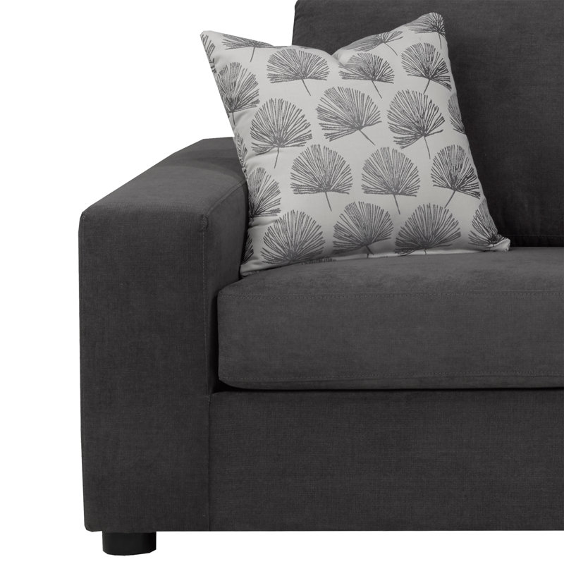 Birkley L-Shaped Upholstered Sectional, Gray(RHF), Right Hand Facing, Gray Polyester