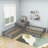 Twin Size L-Shaped Platform Bed with Trundle and Two Drawers-1041720809