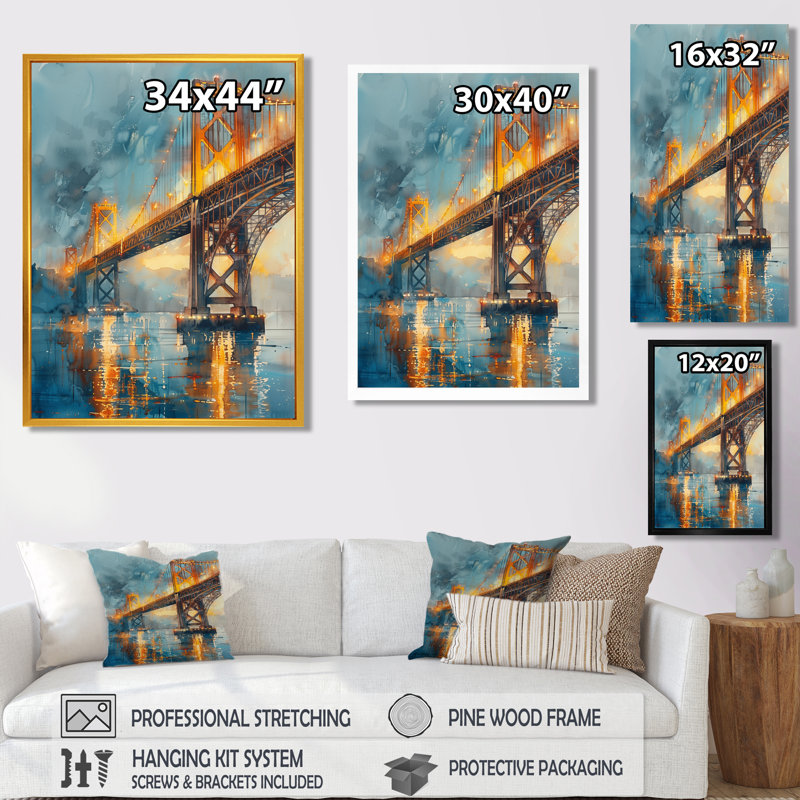 Reproduction d'art murale jaune et gris, H 24 po x l 32 po, Cadre flottant noir