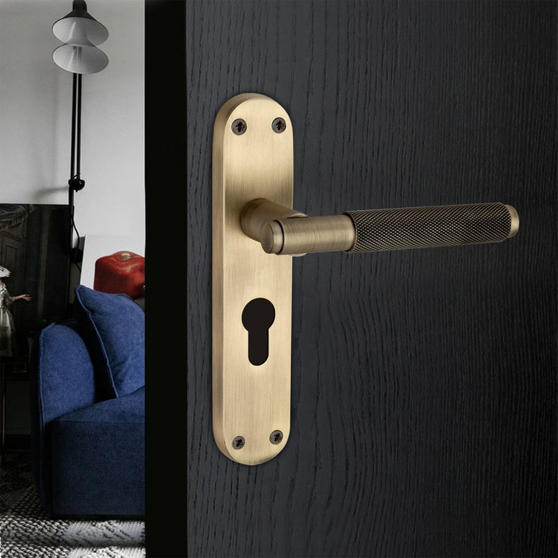 Connaught Knurled Lever on Backplate Euro Matt Antique