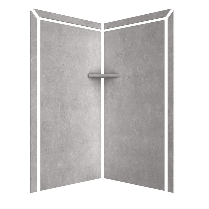 Bordure de douche FlexStone Splendor l 40 po x P 40 po x H 80 po dans la toundra, Toundra