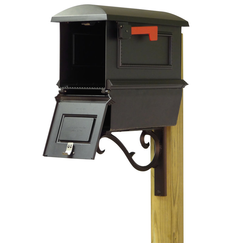 Boîte aux lettres de poteau à fixation traditionnelle trottoir