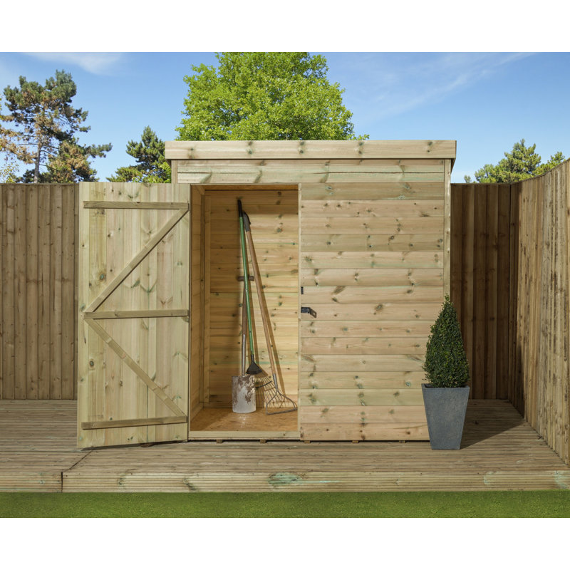 5 Ft. W x 3 Ft. D Shiplap Pent Wooden Shed, 6 Ft. W x 5 Ft. D