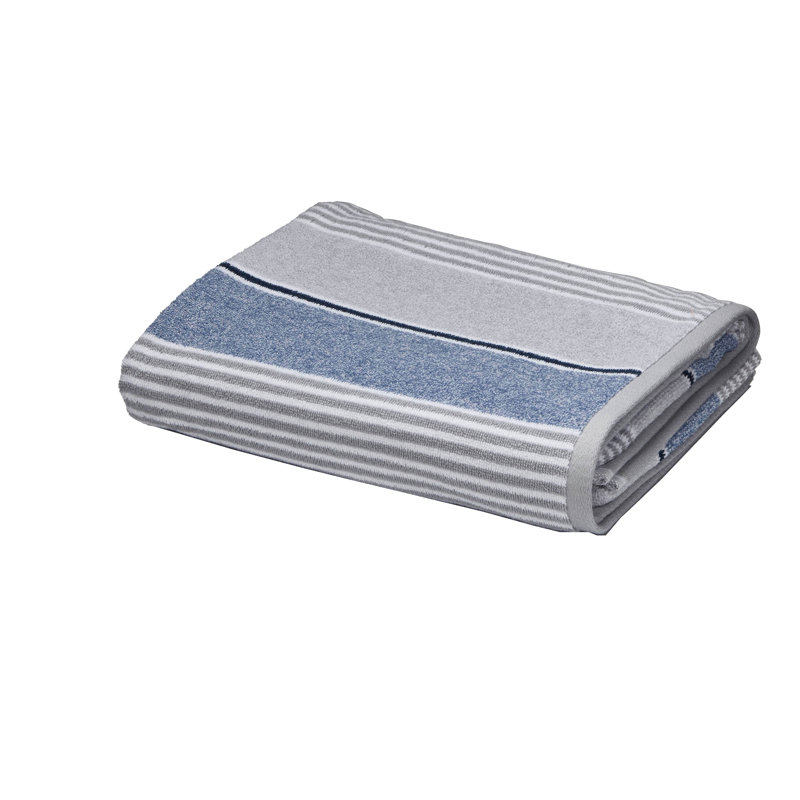 Textured Stripe Hand Towel, Blue