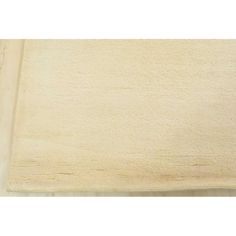 Tapis blanc en laine noué à la main