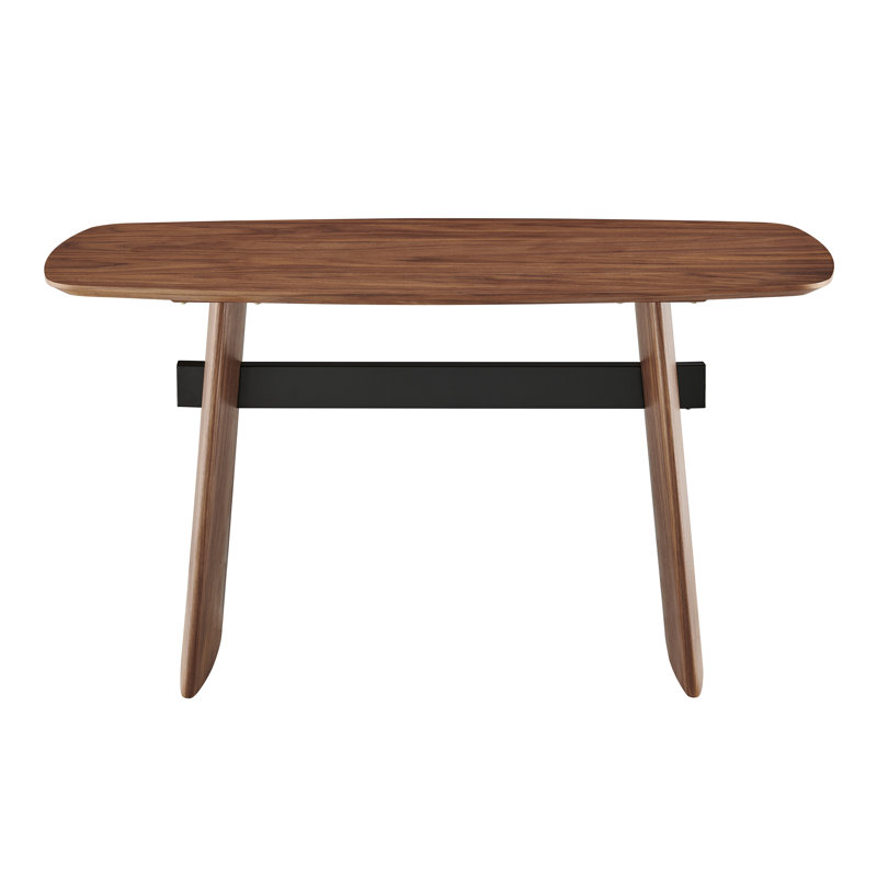 Chorlette Desk In Walnut With Matte Black Cross Bar