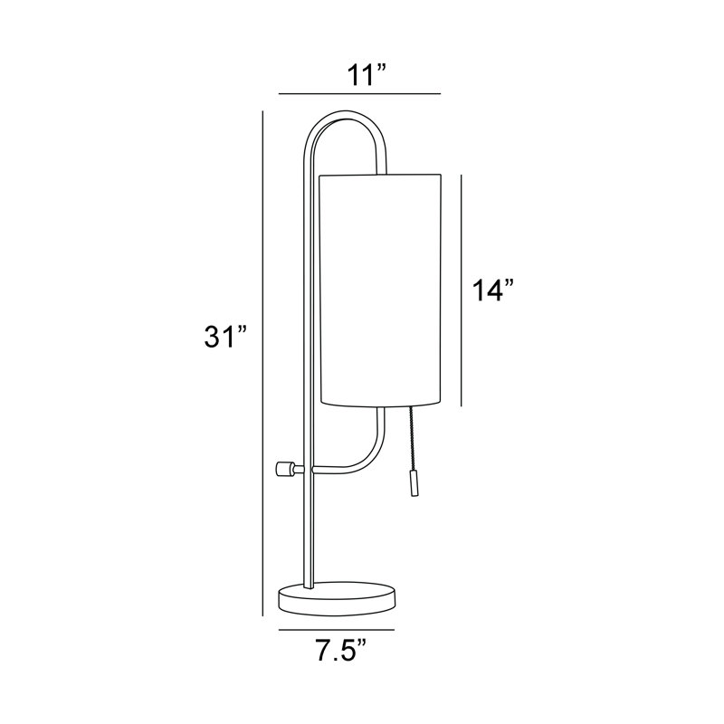 Lampe de table noire 31 "