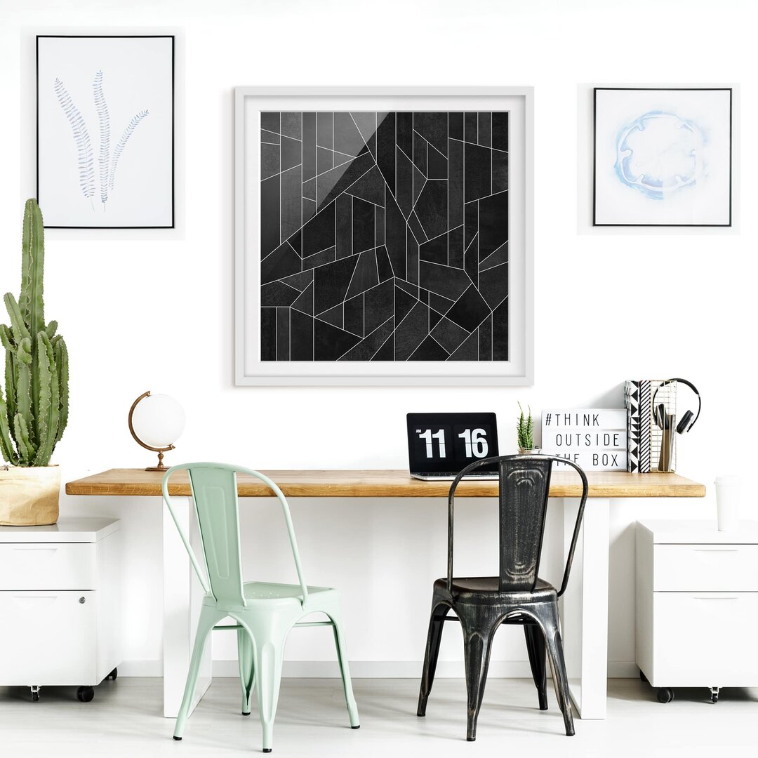 Gerahmtes Poster Black White Geometry