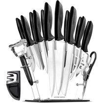 17 Pieces Kitchen Knives Set, 13 Stainless Steel Knives Acrylic