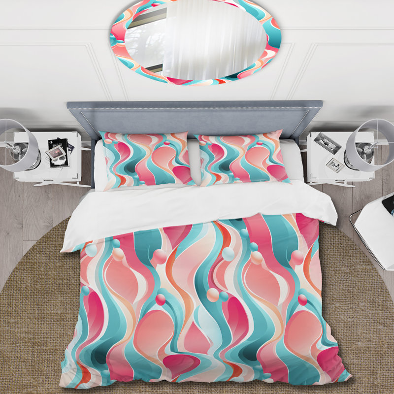 Popart Bubblegum Mirage IV - Ensemble de housse de couette Pop Art, Housse de couette pour très grand lit et 2 très