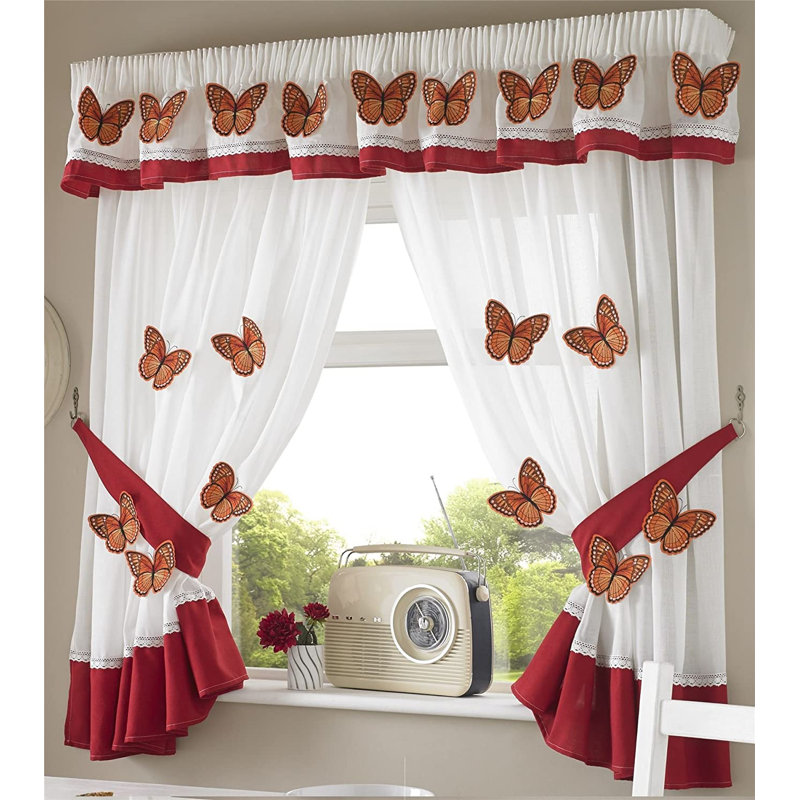 Schmitt Butterfly Pencil Pleat Room Darkening Curtains, Width 117 x Drop 122cm
