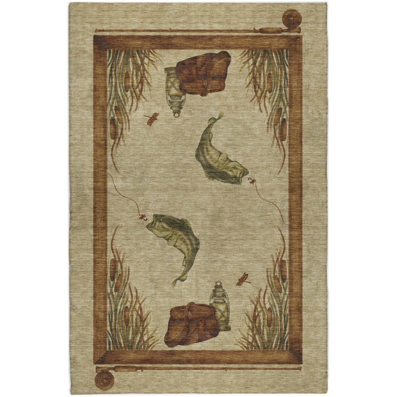 Premium Machine Washable Dream Shag Fish Rug, 3' x 5'