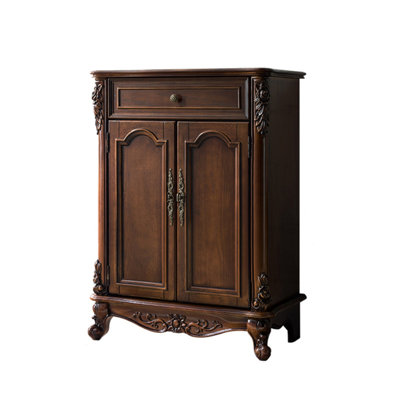 European-Style Multi-Functional Porch Cabinet Solid Wood Accent Cabinet