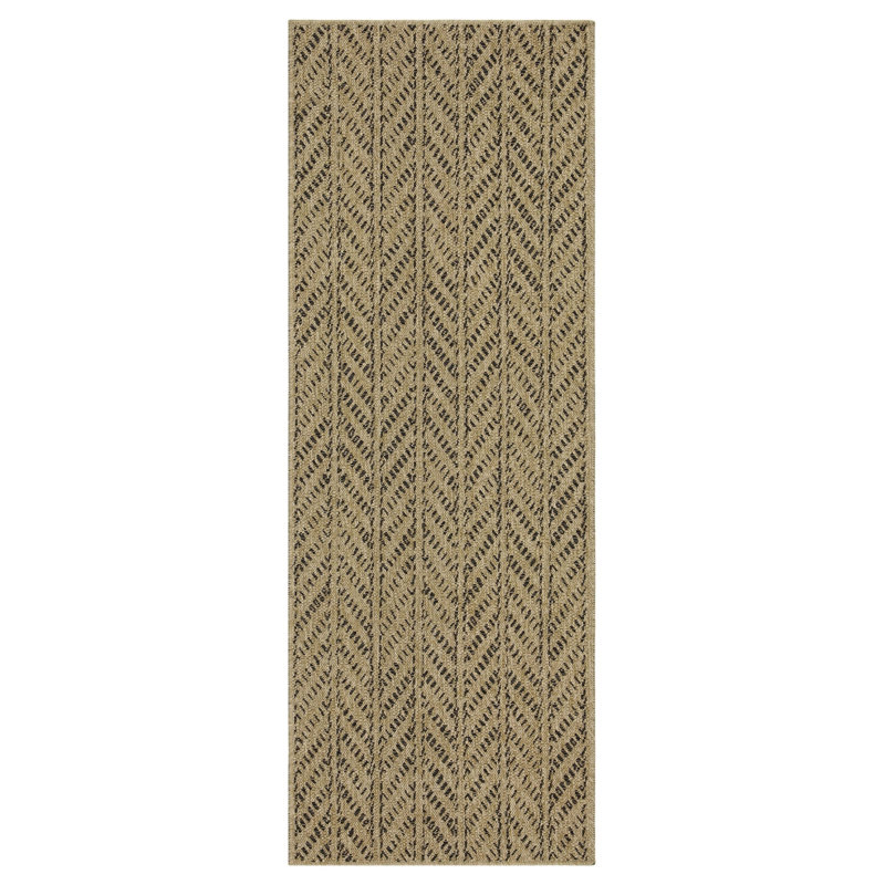 Tapis intérieur / extérieur 2 pi 7 po x 7 pi 3 po Earth Jute / Black