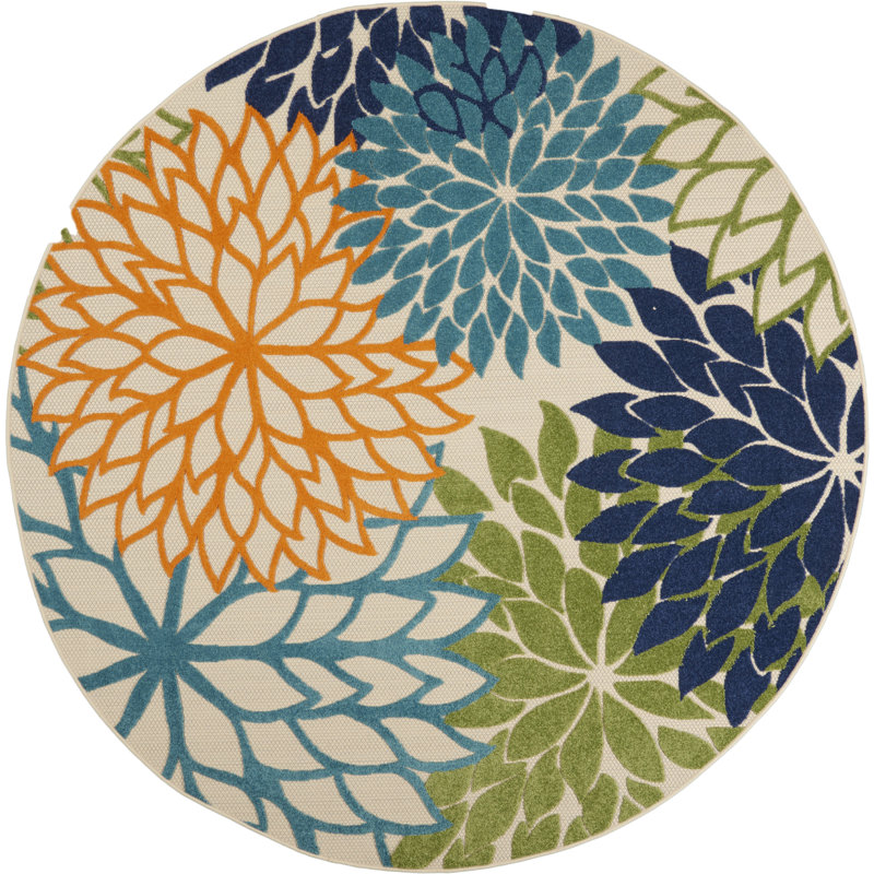 Tapis transitionnel multicolore Newton, Rond 4 pi