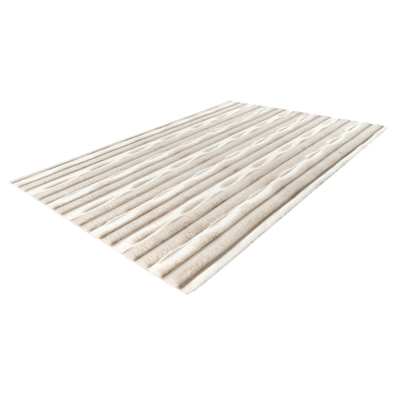 Waves Striped Hand Tufted Dhurrie, Taupe, Rectangular 200 x 290cm