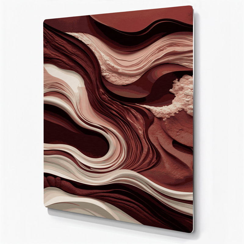 «Abstract Landscape», art mural en métal rouge 15, H 11 po x l 14 po