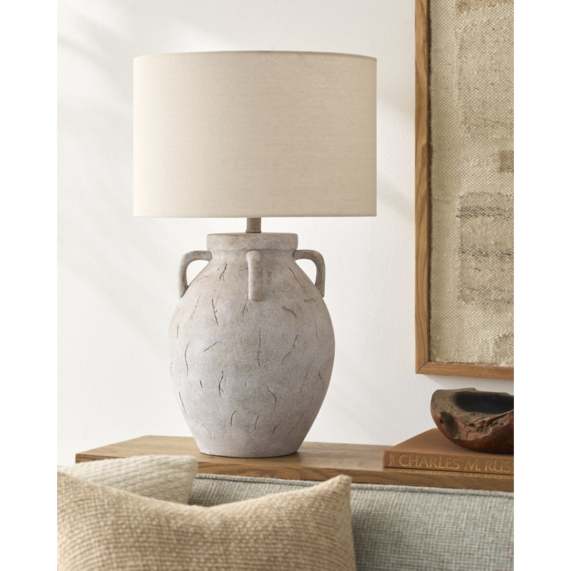 Bellarine Table Lamp, Gray Base/Beige Shade