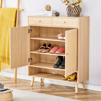 Four-Layer Wood Shoe Cabinet