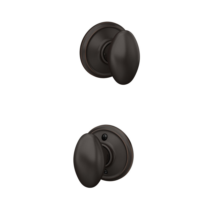 Siena Passage Door Knob with Rosette, Aged Bronze
