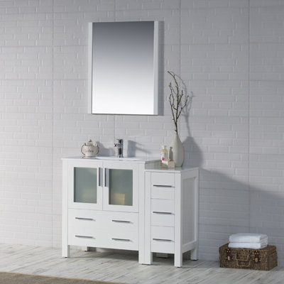 Ensemble de meuble-lavabo de salle de bain simple avec miroir 42 po Mance
