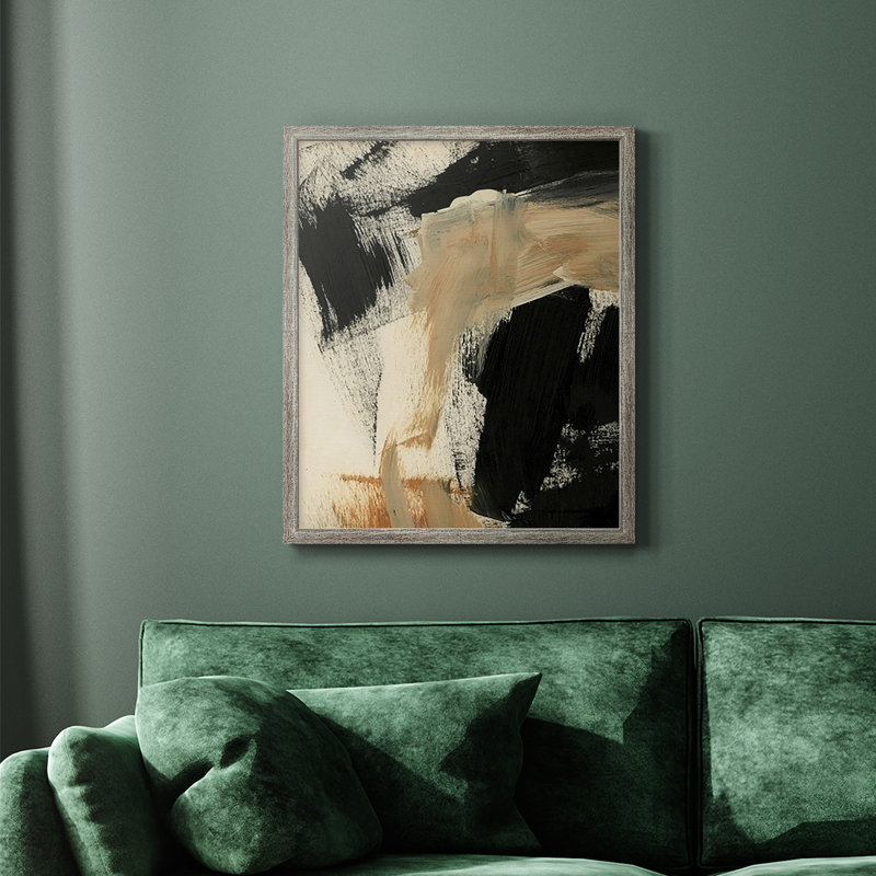 Toile encadrée de qualité supérieure Baked Paintstrokes IV - prête à être accrochée, Gris, H 20 po x l 16 po
