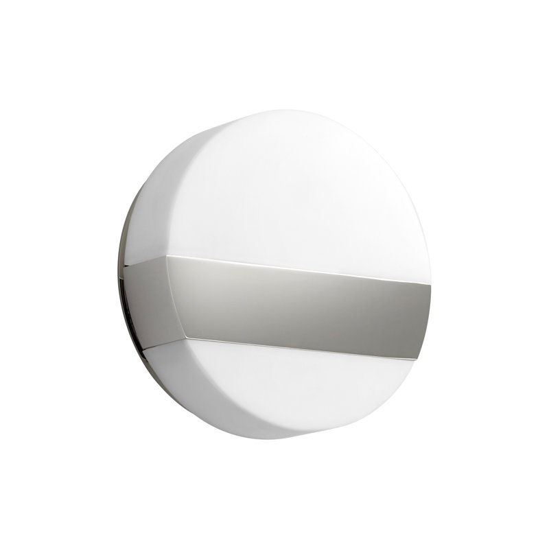Gashije Steel LED Armed Sconce, Polished Nickel