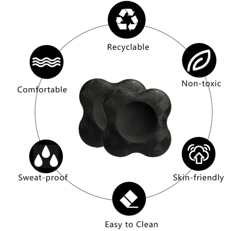 2 paquets de coussins de genou de yoga pour coussinets de genou, Noir