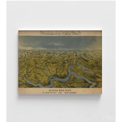 Lacretia oiseaux vue du Kentucky et du Tennessee en 1862, affiche du Kentucky antique, décor rétro du Tennessee, salon rustique, décor de cheminée