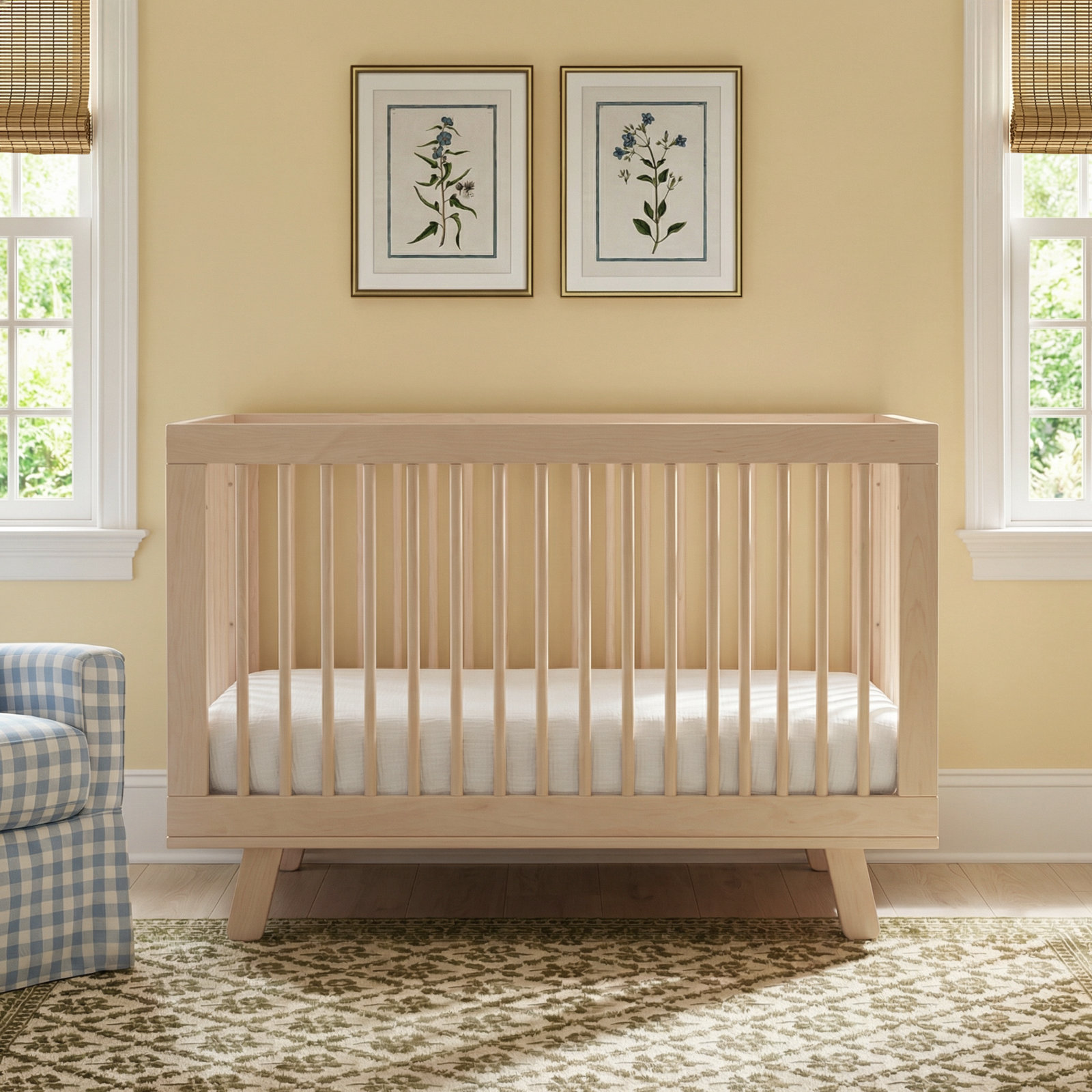 Hudson Pine 3-in-1 Convertible Crib, Washed Natural