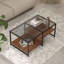 Table basse en verre avec tablettes de rangement Keian Morden, 39,3 po x 23,6 po x 17,7 po