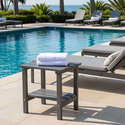 Table d'appoint extérieure durable Adirondack, en PEHD écologique, résistante aux intempéries pour le patio et le jardin