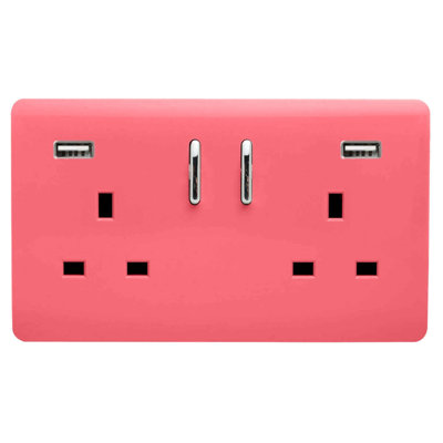 Trendi Switch 2 Gang USB 3100mA Plug Socket