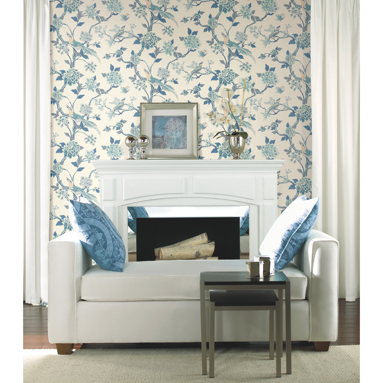 Ashford Toiles Wallpaper, Blue