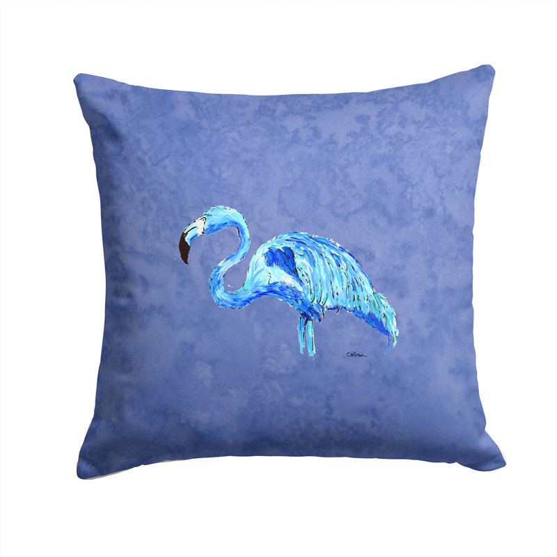 Housse et insert de coussin carré intérieur / extérieur bleu Flamingo, H 14 po x l 14 po x P 4 po